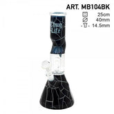 Thug Life | 10" Cracked Stone Glass Water Pipe - Discreet Smoker