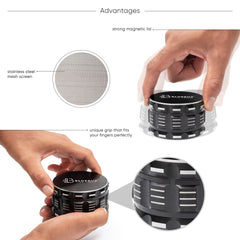 GA Aluminum Grinder Black - Discreet Smoker