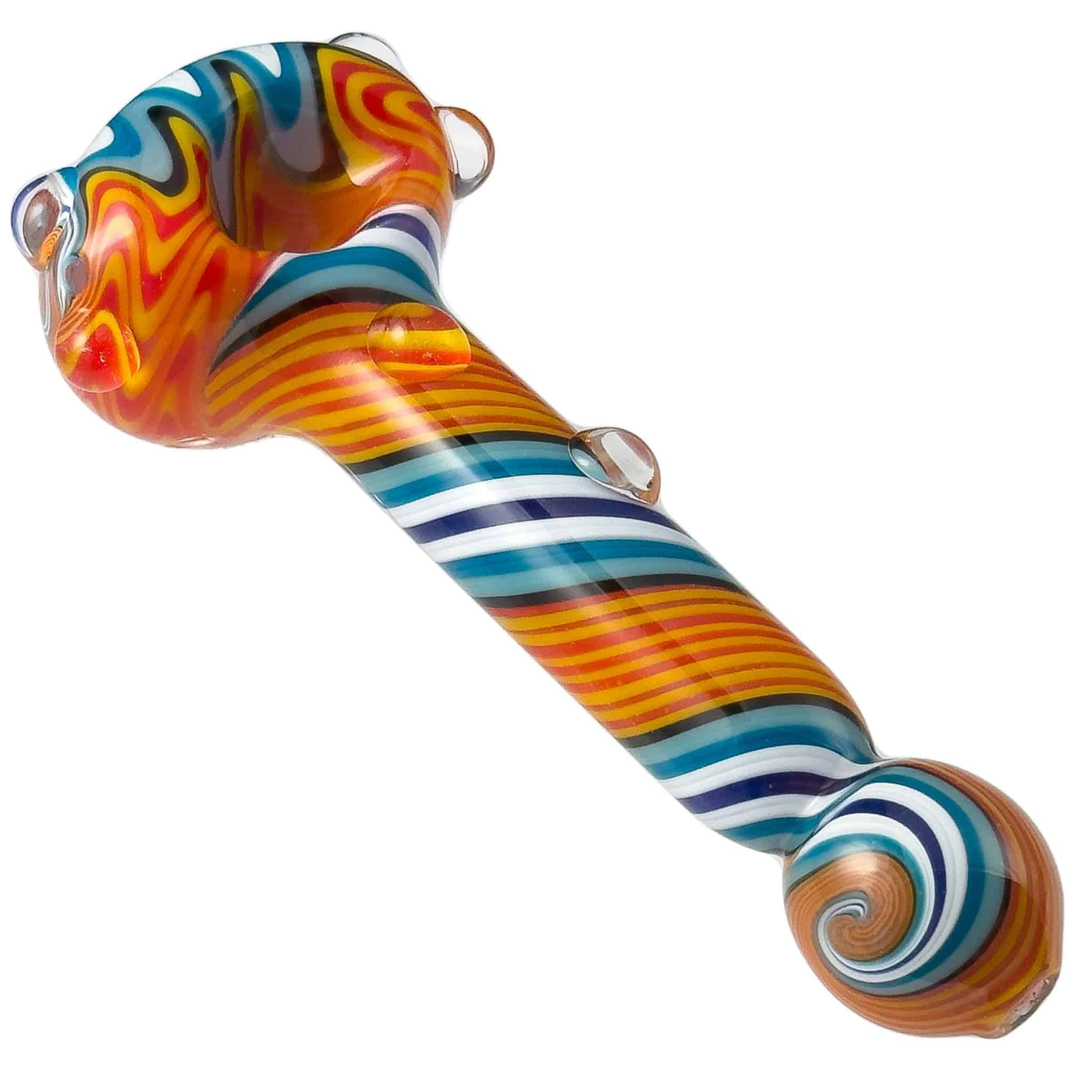 Spiral Body Wig-wag Head with Bulb Mouthpiece (Various Colors) - Discreet Smoker