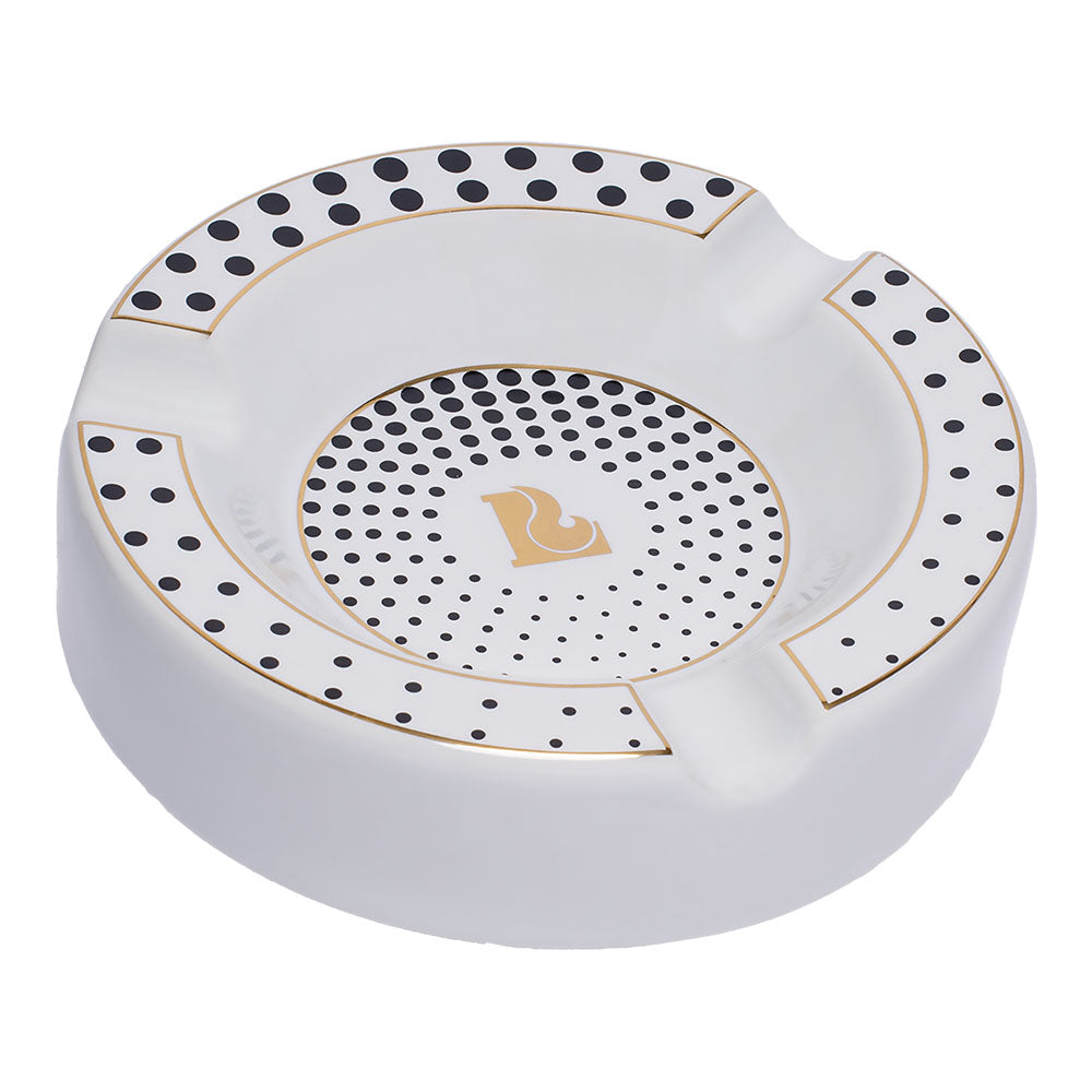 Lucienne Tapered Dots Round Ceramic Cigar Ashtray | 7.5" - Discreet Smoker