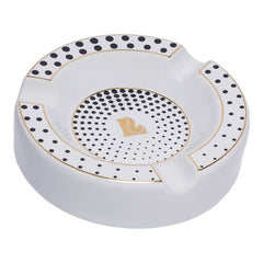 Lucienne Tapered Dots Round Ceramic Cigar Ashtray | 7.5" - Discreet Smoker