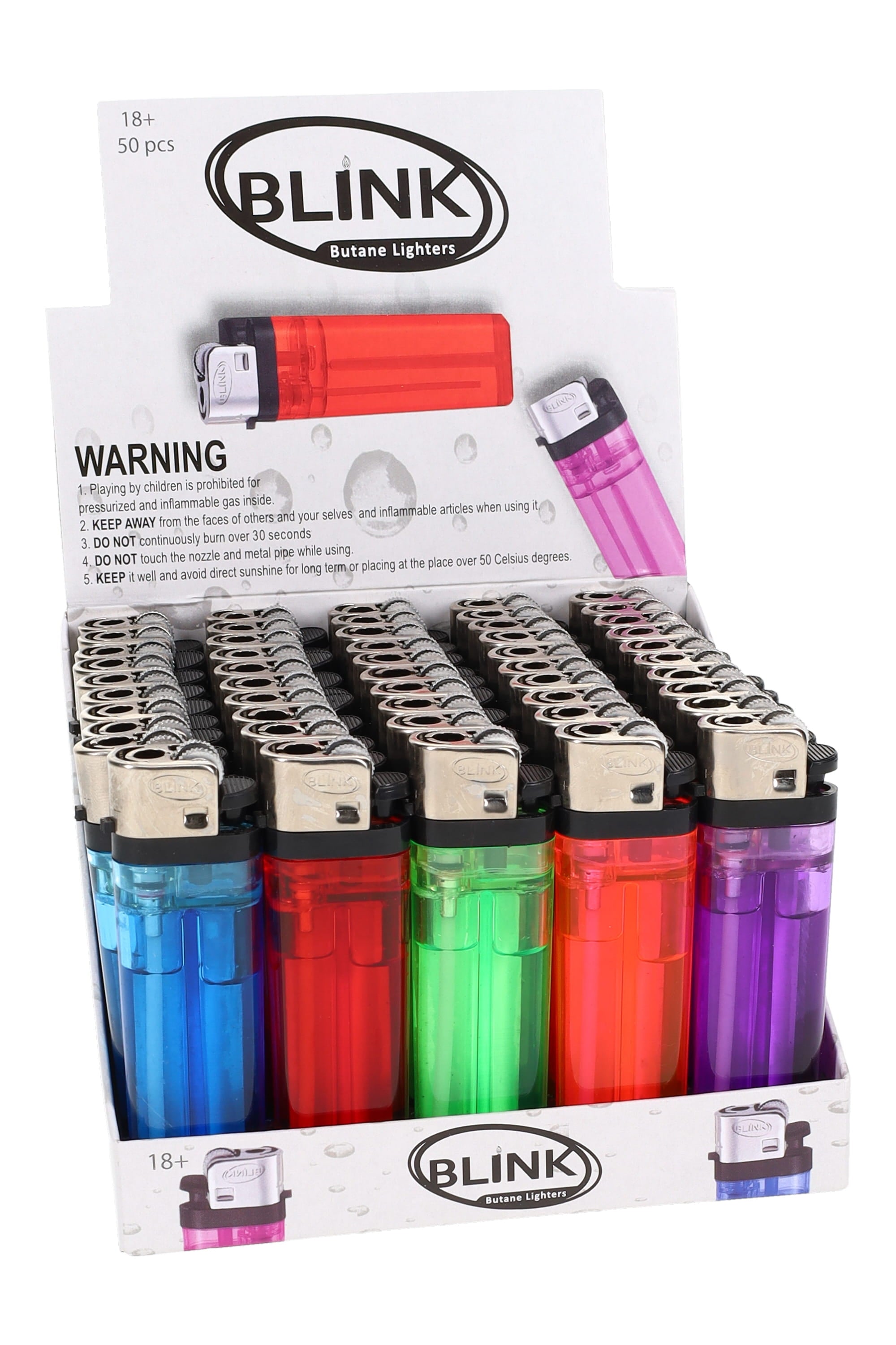 Blink Disposable Lighters – 50-Piece Display - Discreet Smoker
