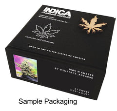 Indica Leaf Shape Puzzle: "Stars and Stripe" 10" x 11" 69 Piece 1/4 Inch thick Maple Wood Jigsaw Puzzle - Discreet Smoker