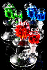 Glass Bong “Ricky” – Fluid-Filled – Showerhead Perc – 5½″ - Discreet Smoker
