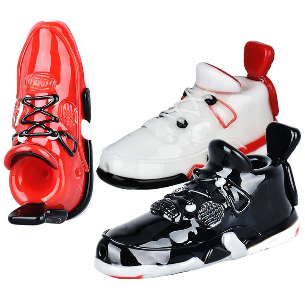 Retro Highz x Empire Glassworks Retro Sneaker V2 Glass Hand Pipe | 4" - Discreet Smoker
