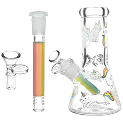 Pulsar Caticorns Design Series Glass Beaker Water Pipe - 8" / 14mm F - Discreet Smoker