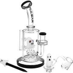Pulsar Haunted Ghosts Glass Dab Rig Set - 8" / 14mm F - Discreet Smoker