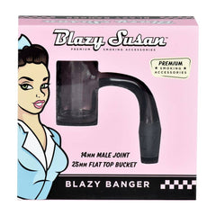 Blazy Susan Flat Top Etched Quartz Banger - 14mm M - Discreet Smoker