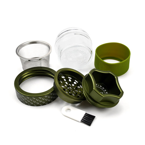 4 Piece Aluminum Herb Grinder | AITH v.I – OG - Repeat Pattern - Discreet Smoker
