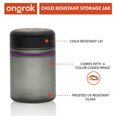 Ongrok 500ml Child Resistant Jars, 2 pack - Discreet Smoker