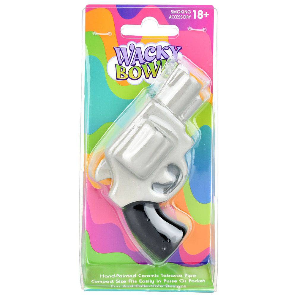 Wacky Bowlz Handgun Ceramic Pipe - 4.5" - Discreet Smoker