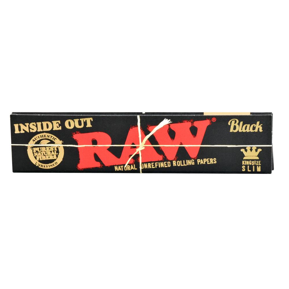RAW Black Inside Out Rolling Papers | Kingsize Slim - Discreet Smoker