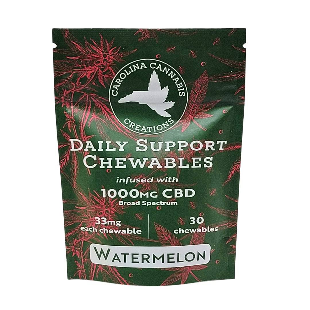 Daily Support Chewables | CBD | Watermelon 30ct bag | Carolina Cannabis Creations - Discreet Smoker