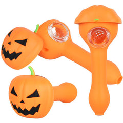 3CT BUNDLE - Pumpkin Silicone Hand Pipe - 5" - Discreet Smoker