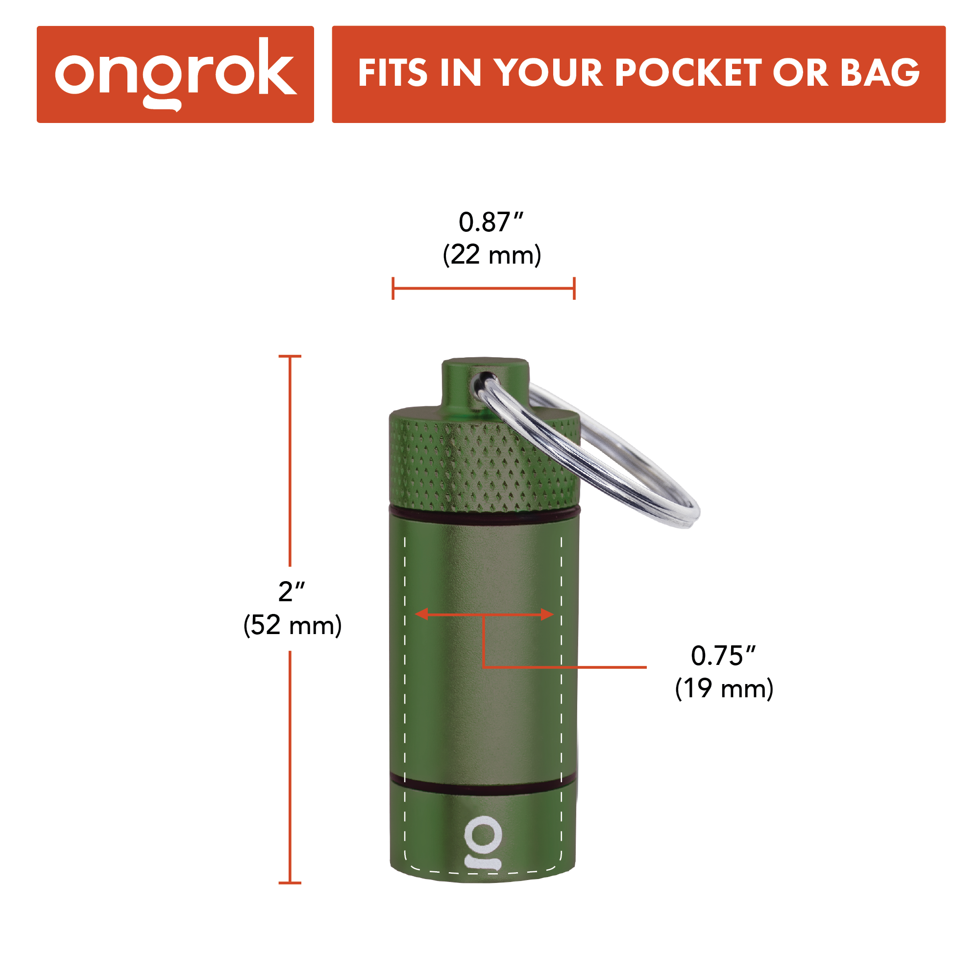 Ongrok Small Storage Keychain - Discreet Smoker