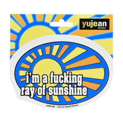 I'm A F*cking Ray of Sunshine Oval Sticker - 4.4"x3" - Discreet Smoker