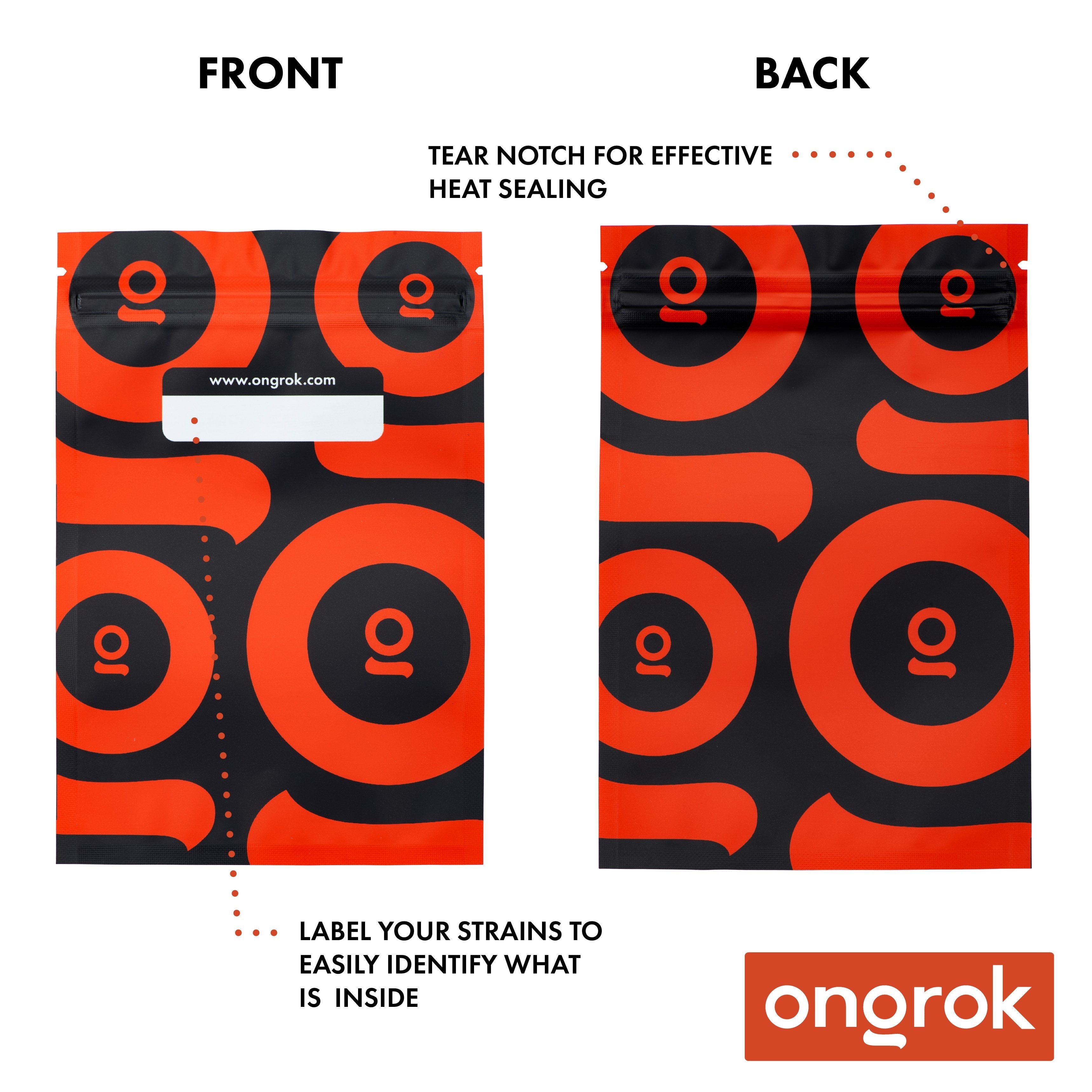 Ongrok Color-Coded Mylar Bags - Discreet Smoker