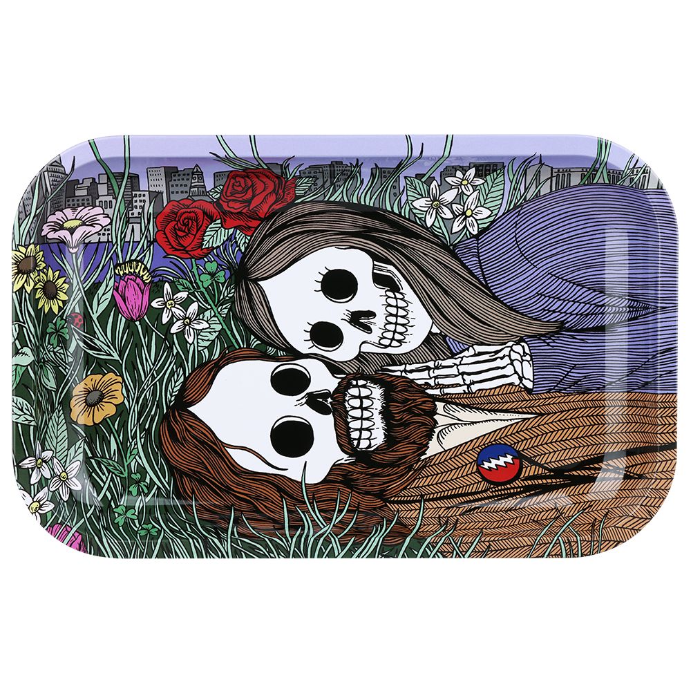 Grateful Dead x Pulsar Metal Rolling Tray - Flower Couple / 11" x 7" - Discreet Smoker