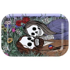 Grateful Dead x Pulsar Metal Rolling Tray - Flower Couple / 11" x 7" - Discreet Smoker
