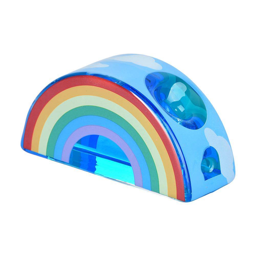Rainbow Glycerin Glass Hand Pipe - 4.25" - Discreet Smoker