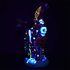 Frightening Fiesta Enamel on Glass Dab Rig - 9.5" / 14mm F - Discreet Smoker