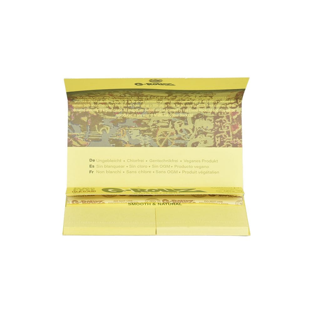 G-ROLLZ x Banksy's Graffiti Papers + Tips | 50pc | King Size | 16pk Display - Discreet Smoker