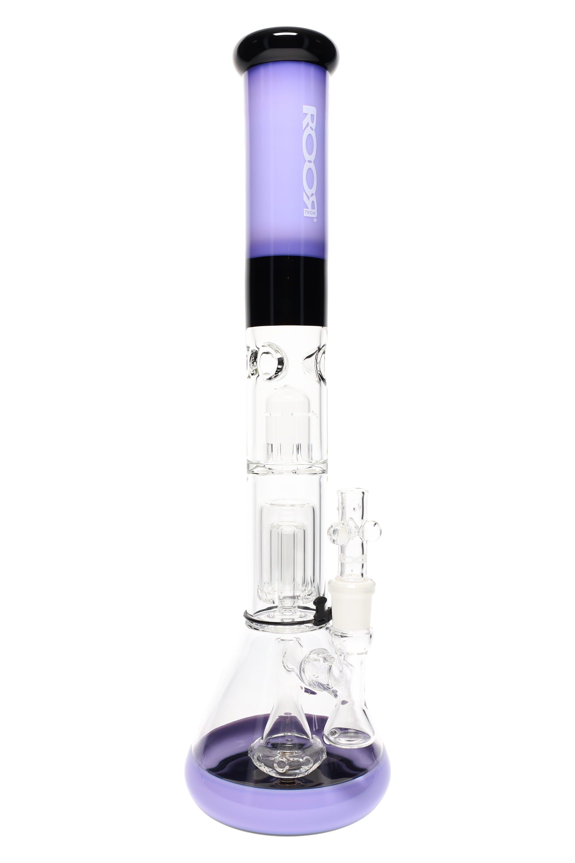ROOR Tech Stemless Multicolor Beaker Bong – Multi Percs – 18″ – 5 mm - Discreet Smoker