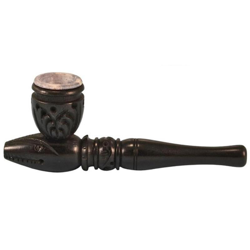 Carved Wood Hand Pipe