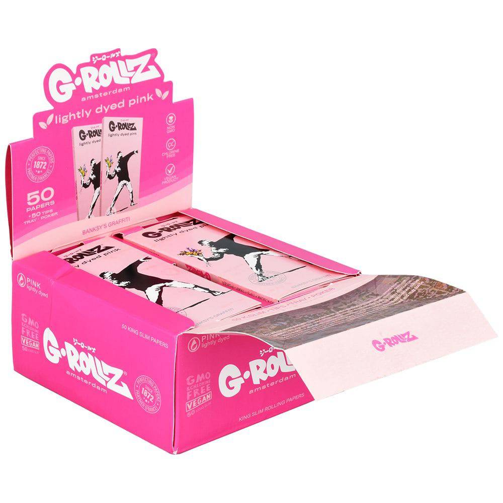 G-ROLLZ x Banksy's Graffiti Papers + Tips | 50pc | King Size | 16pk Display - Discreet Smoker