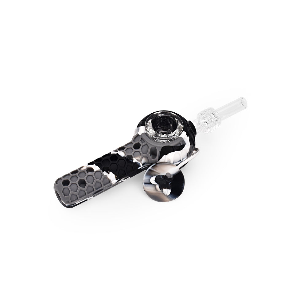 Ritual - 4'' Silicone Nectar Spoon - Black & White Marble - Discreet Smoker