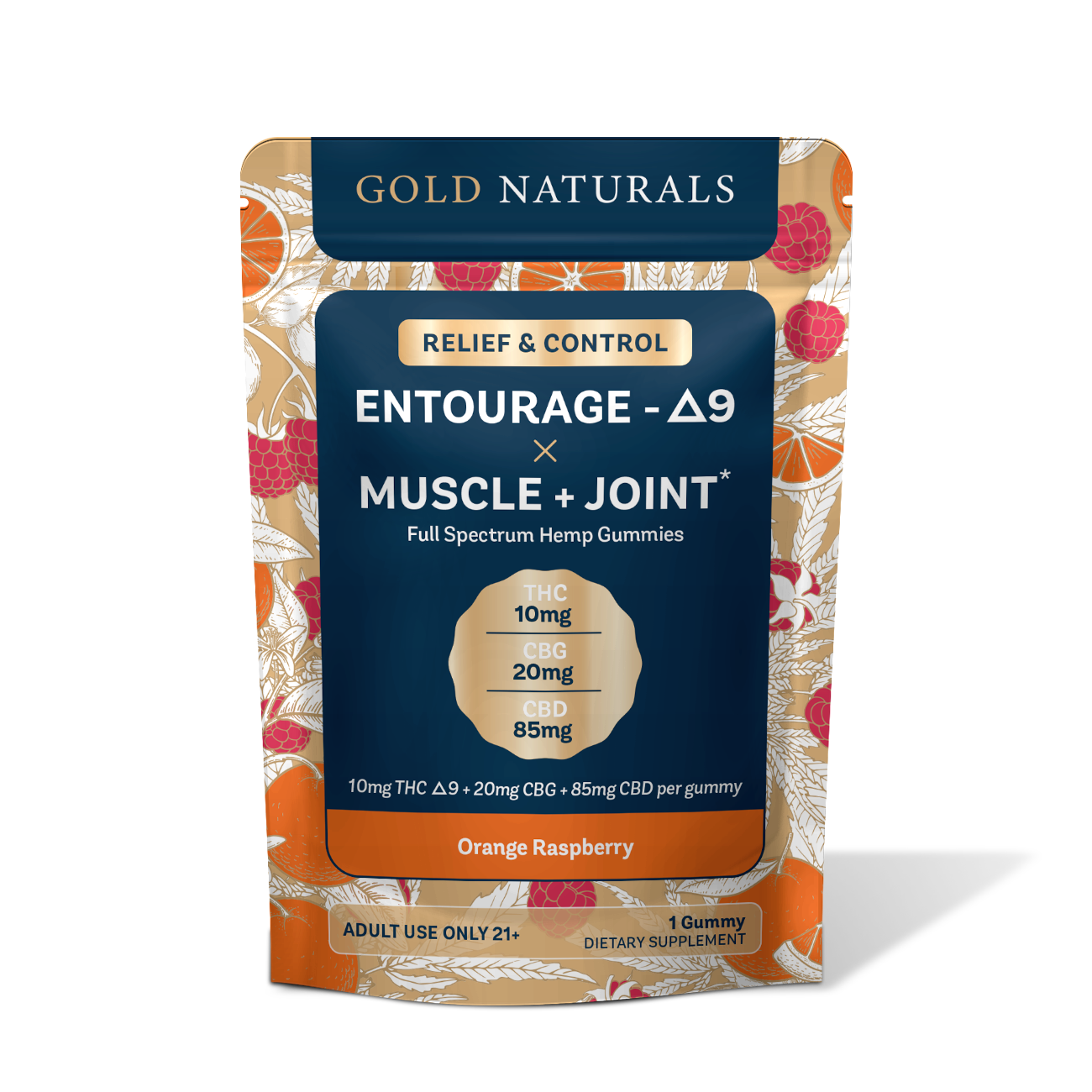 Gold Naturals Entourage Δ9 x Muscle + Joint Gummy - Discreet Smoker