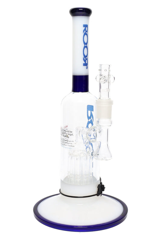RooR Tech 12″ Multicolor Stemless Bubbler – Ten-Arm Tree Perc – 18.8 mm - Discreet Smoker