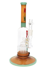 RooR Tech 12″ Multicolor Stemless Bubbler – Ten-Arm Tree Perc – 18.8 mm - Discreet Smoker