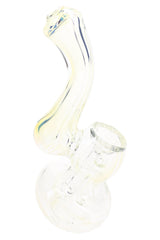 Color-Changing Fumed Glass Sherlock Bubbler “Ghost Curl” – 4½″ – Assorted - Discreet Smoker