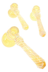 Silver Fumed Swirl Glass Hammer Bubbler “Pocket Moon” – 5½″ – Assorted Colors
