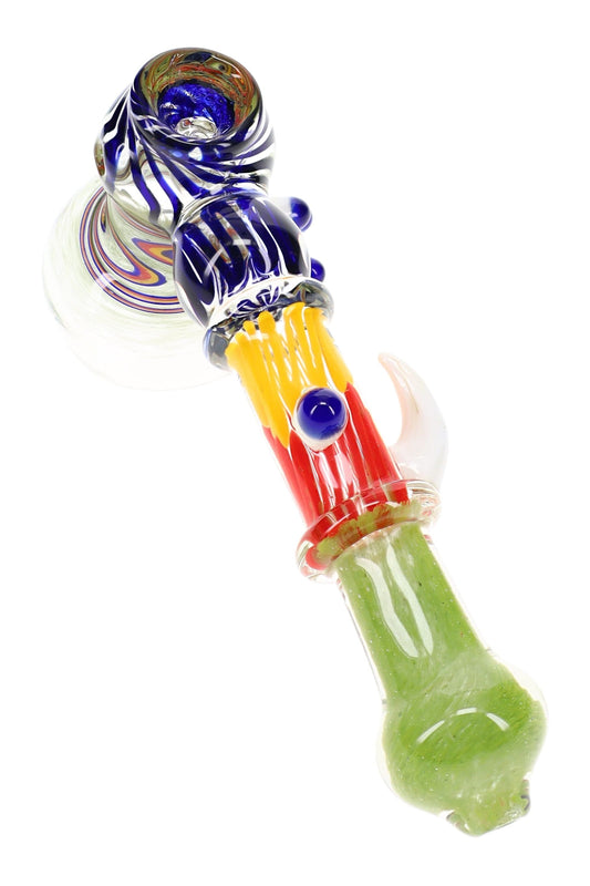 Rasta Swirl Frit Hammer Bubbler “Eye Spy” – 8″ – Assorted Colors - Discreet Smoker