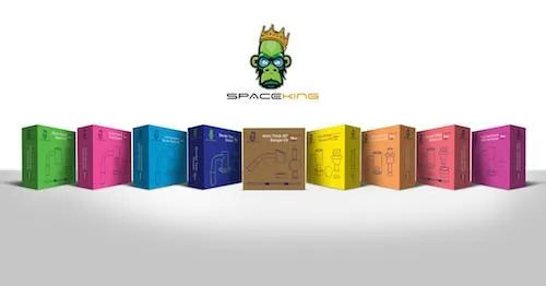 Space King Fully Fused Honeycomb Pattern Terp Slurper (Black / Green) - Discreet Smoker