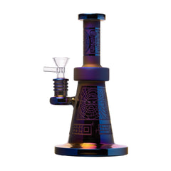Human Grade Aztec (Sandblasted) Glass Water Pipe - Discreet Smoker