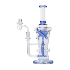 Human Grade 10.25" Straight Recycler Glass Water Pipe - Discreet Smoker