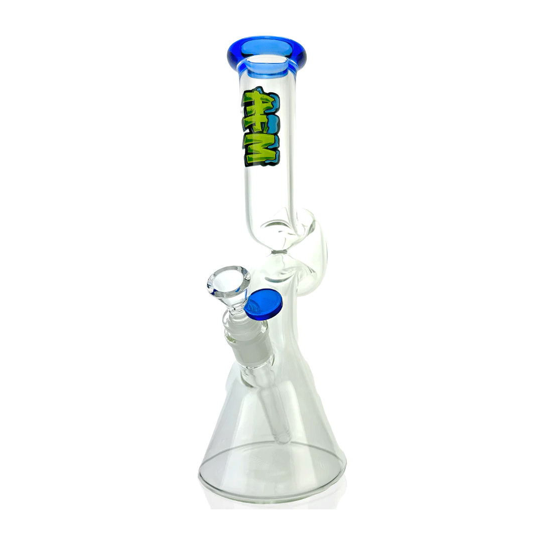AFM Glass 12" Beaker Wave Water Pipe - Discreet Smoker