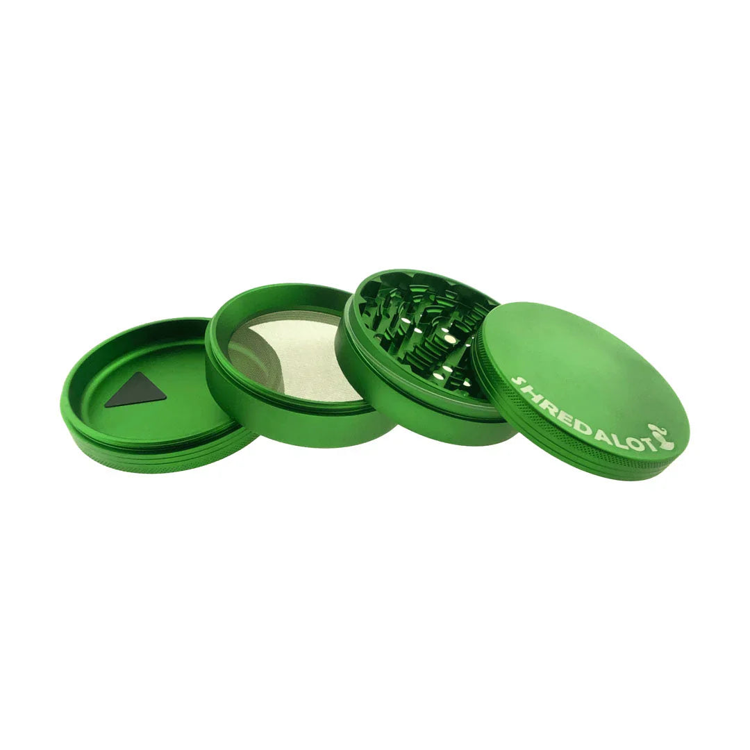 Sir Shredalot 4 Piece Metal Herb Grinder - 100mm - Discreet Smoker