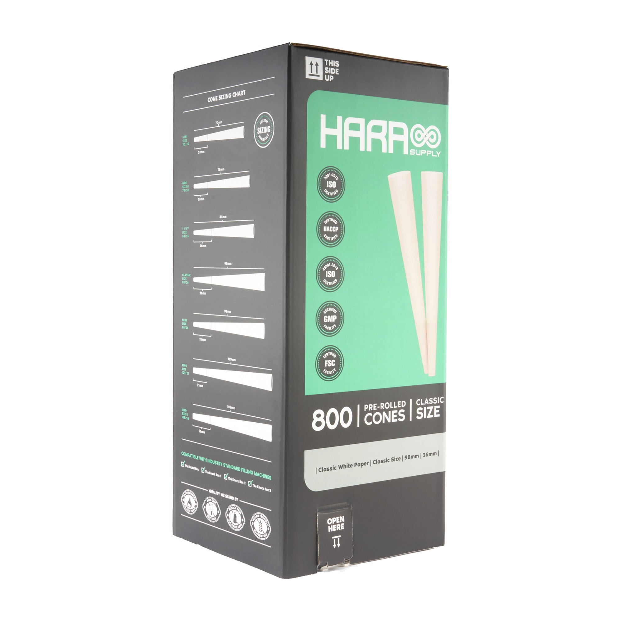 Hara Supply Paper Cones - 98mm - 800pc - Discreet Smoker