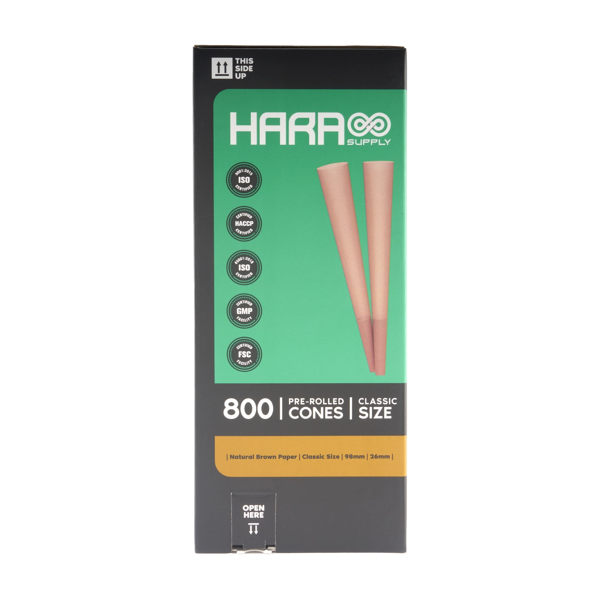 Hara Supply Paper Cones - 98mm - 800pc - Discreet Smoker