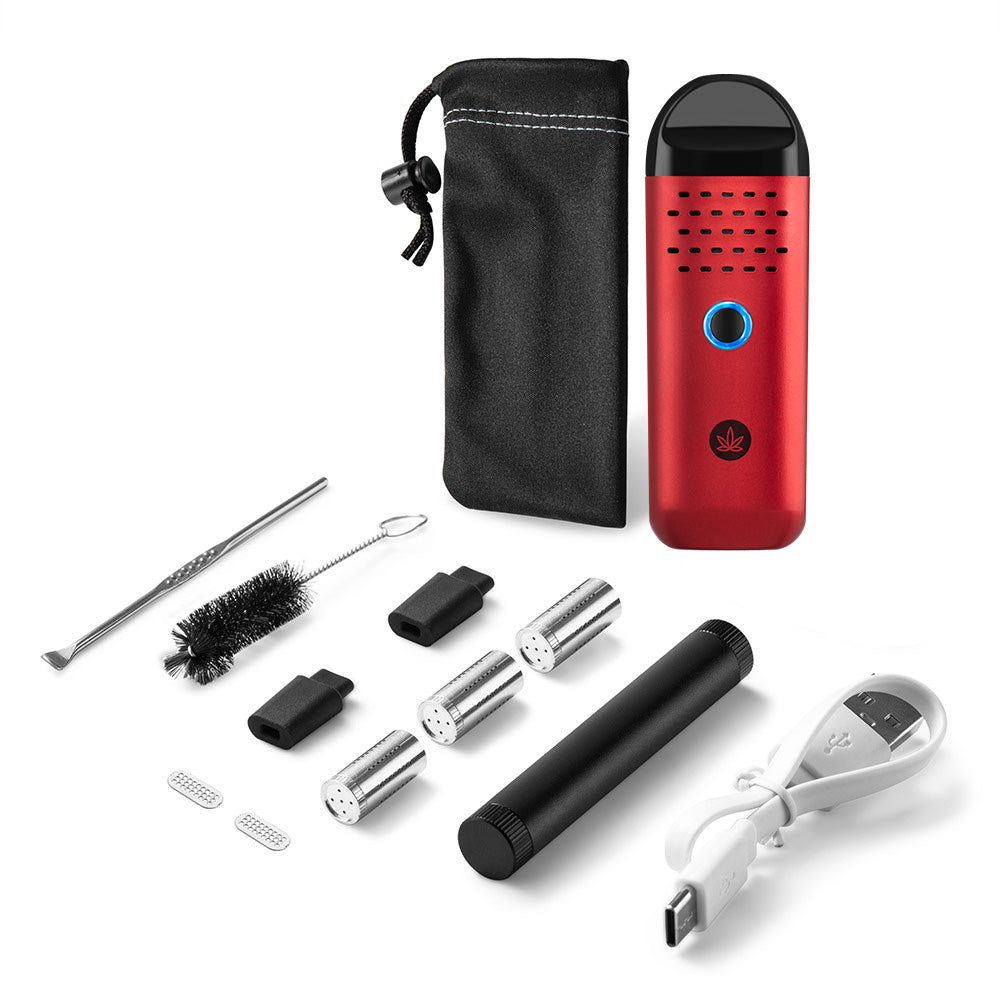 Herby Dry Herb Vaporizer | Carmine Red - Discreet Smoker