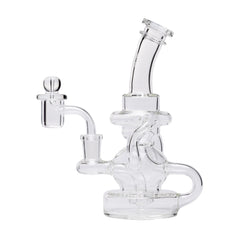Human Grade Stubby Klein Glass Recycler Rig Water Pipe - Discreet Smoker