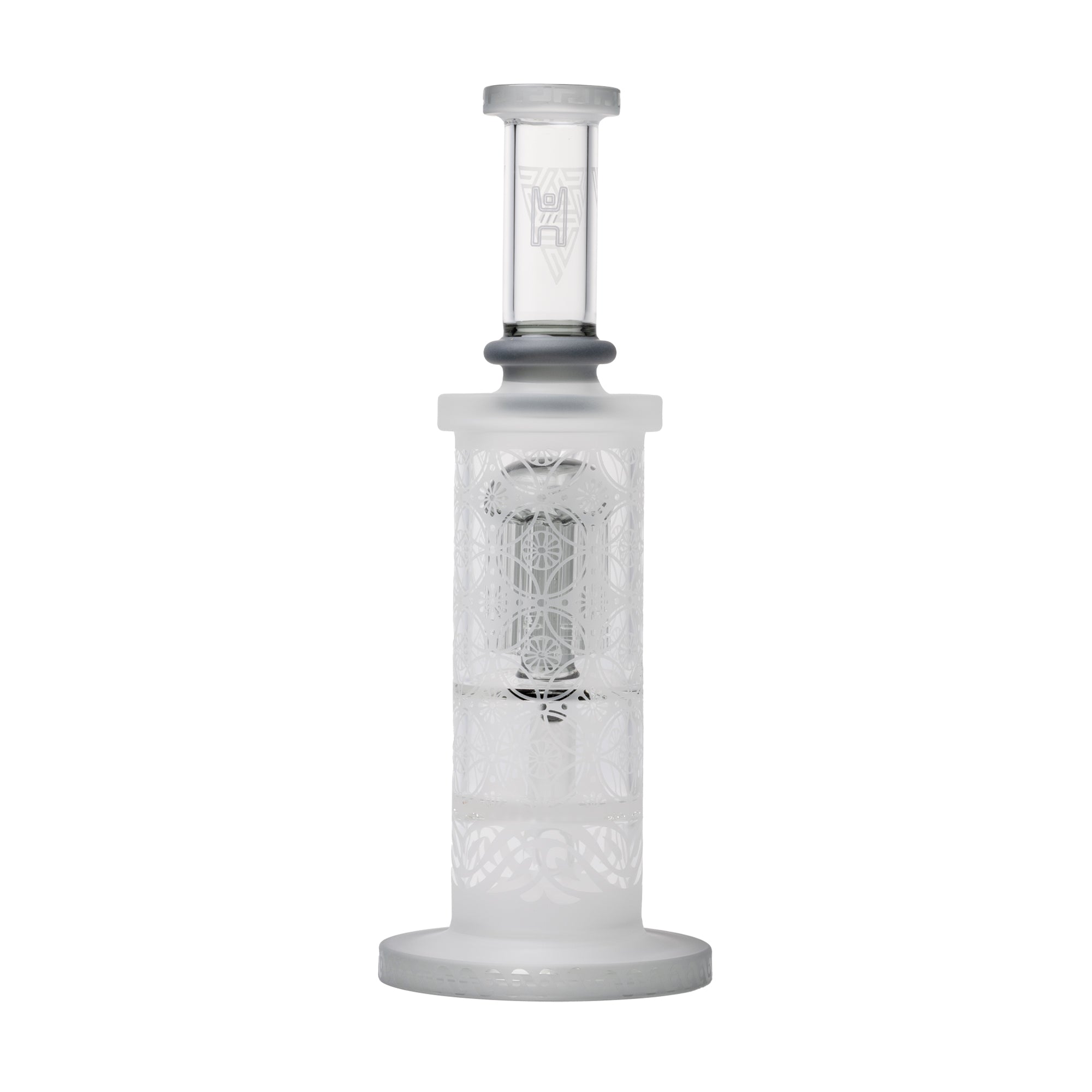 Human Grade Sacred Straight Sandblasted Glass Water Pipe - Discreet Smoker