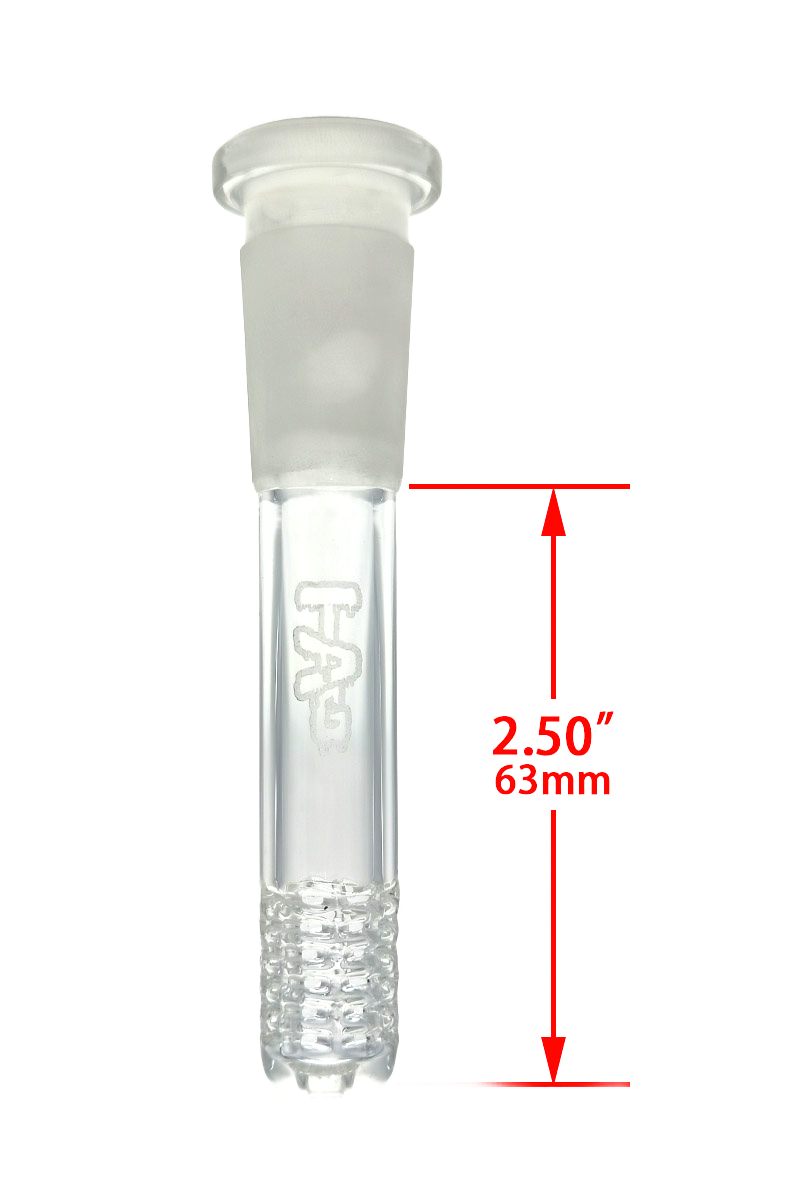 TAG - 18/14MM 6 Row x 3 (54 Hole) Open End Gridded Super Slit Downstem (5.50") - Discreet Smoker