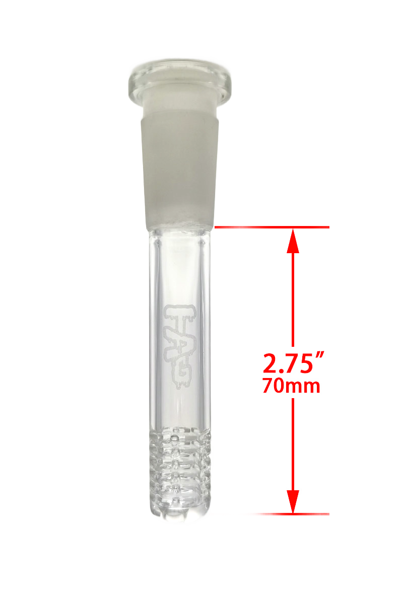 TAG - 18/14MM 6 Row x 3 (54 Hole) Open End Gridded Super Slit Downstem (5.50") - Discreet Smoker