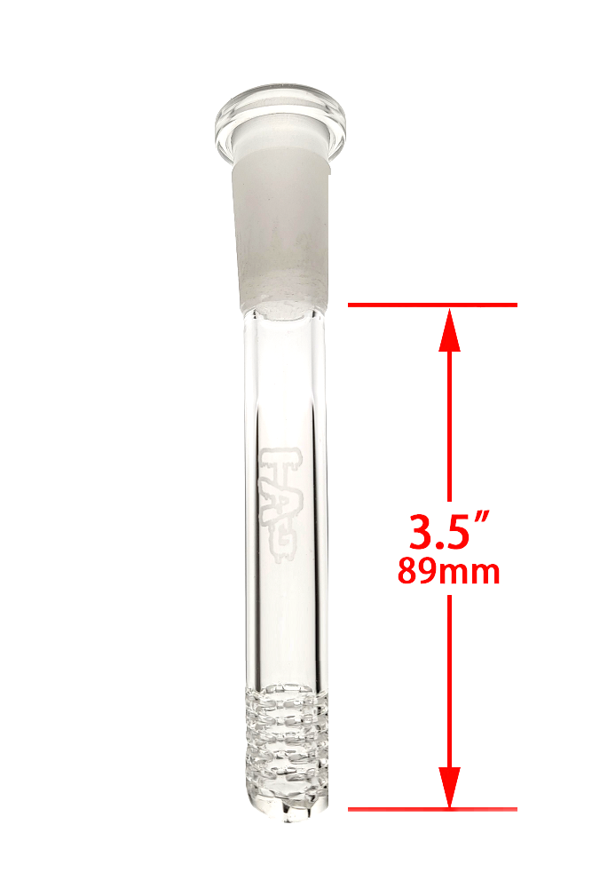 TAG - 18/14MM 6 Row x 3 (54 Hole) Open End Gridded Super Slit Downstem (5.50") - Discreet Smoker