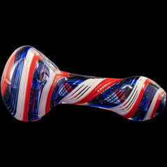 "Stars and Stripes" Glass Spoon Pipe - Discreet Smoker
